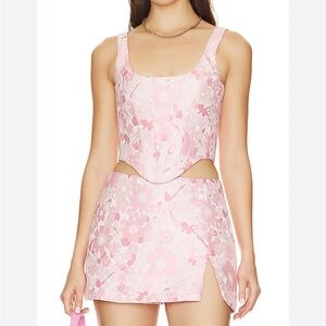Amanda Uprichard Light Pink Top and Skort Set